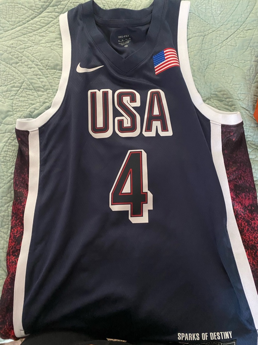 Nike Navy & White 'Sparks of Destiny' Limited Basketball Jersey